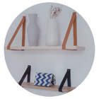 Prateleiras Mdf Com Alça De Couro Conj. 2 Peças 40 E 30 Cm