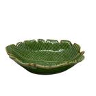 Pratinho Folha De Cerâmica Em Alto Relevo Na Cor Verde