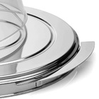 Prato 2 Em 1 Para Servir Bolo E Pudim Base Inox Tampa Forma