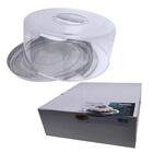 Prato 2 Em 1 Para Servir Bolo E Pudim Base Inox Tampa Forma