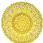 Prato Âmbar Com Duplo Aro Ouro