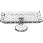 Prato Bolo Boleira Retangular Home&co Com Pé Eco Crystal 12x3