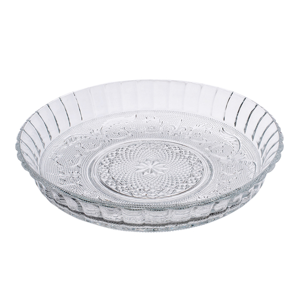 Prato Bolo Centro Mesa Royal Casual Vidro 30cm Class Home