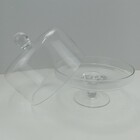 Prato Bolo Com Pé 22x24x24cm Vidro Transparente Com Tampa