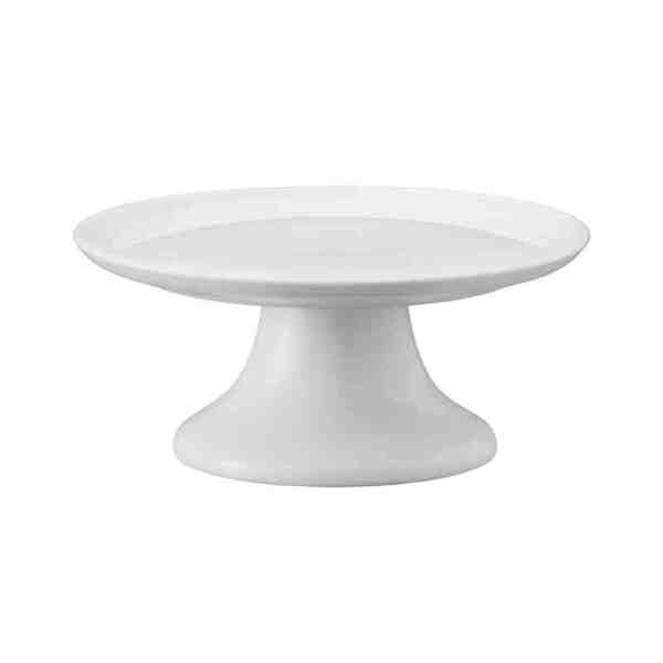 Prato Bolo Raso Com Base Branco Porcelana Schmidt