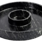 Prato Com Molheira Servir Porção Carnes Pedra Sabão P 22cm