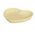 Prato Coração Em Cerâmica 11x13cm Creme Silveira