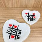 Prato Coracao Jogo Da Velha P 14x13 Cm