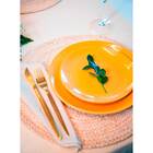 Prato Coupe Para Sobremesa Porcelana Com Esmalte Reativo 20 C