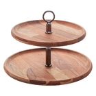 Prato De 2 Andares Para Doce Em Madeira Teca