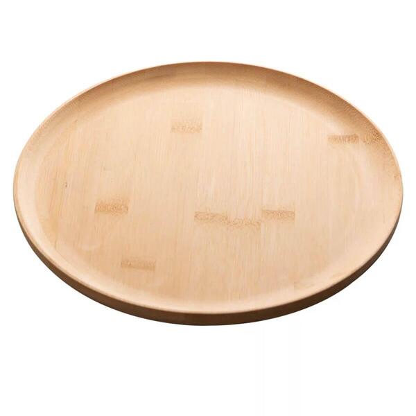 Prato De Bambu 18x2cm Lyor Bandeja Redonda Petisqueira Servir