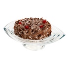 Prato De Cristal Ecológico P/bolo C/pé Wave 36x29x10,5cm