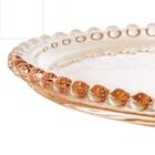 Prato De Cristal Pearl Bolinha Coração Ambar 20 Cm - Wolff