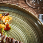 Prato De Porcelana Redondo Raso 18cm Sem Borda Rakstone Verde