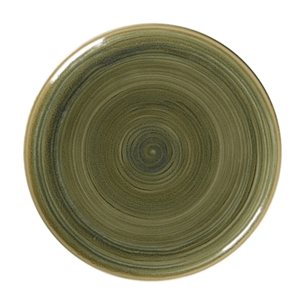 Prato De Porcelana Redondo Raso 18cm Sem Borda Rakstone Verde