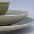 Prato De Porcelana Redondo Raso 18cm Sem Borda Rakstone Verde