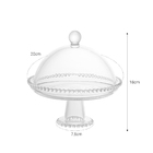 Prato De Servir Cristal De Chumbo Com Tampa E Pé Pearl 20x18c