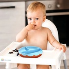 Prato De Silicone Com Divisória E Ventosa Yummy! Azul Fisher-
