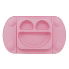 Prato De Silicone Portatil Para Bebe Rosa 32x19cm