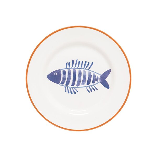 Prato De Sobremesa Copa E Cia Aquarelle Em Cerâmica -marinho