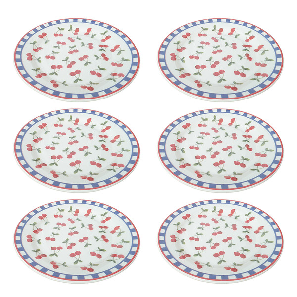 Prato De Sobremesa De Cerâmica Donna Jardim De Cerejas 18cm 6