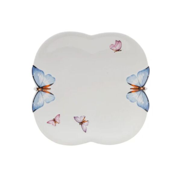 Prato De Sobremesa De Porcelana 24 Cm Borboleta Wolff
