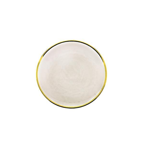 Prato De Sobremesa Em Cristal Wolff Agate 21cm Dourado