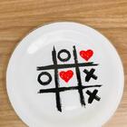 Prato De Sobremesa Estampa Jogo Da Velha De Vidro