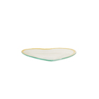 Prato De Sobremesa Fundo Coração Com Borda Dourado