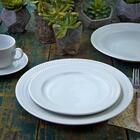 Prato De Sobremesa Porcelana 21cm Redondo Germer Chevron Bran