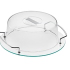 Prato De Vidro Andrea Para Bolo Com Tampa Ø33cm Forma Inox