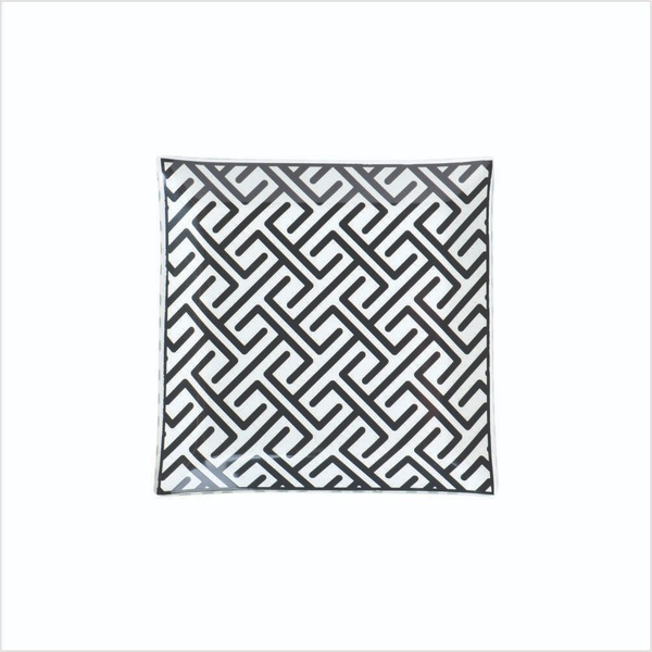 Prato De Vidro Decorativo Aruak Quadrado Médio 18 3 X 18 3 X