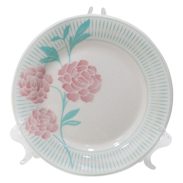 Prato Decorativo Cerâmica Bloom Com Suporte Transparente Para
