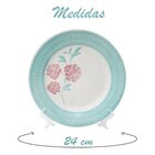 Prato Decorativo Cerâmica Bloom Com Suporte Transparente Para