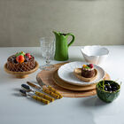 Prato Decorativo Cerâmica Lyor Banana Leaf 24 5x3cm Branco