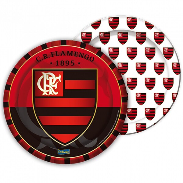 Prato Do Flamengo Papel Impermeável Descartável - 8 Unidades