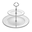 Prato Duplo Para Doce Em Cristal Wolff Pearl 32x24cm 35212