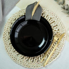 Prato Em Cerâmica Lanche Coupe Clean Preto Liso Ø27cm Yoi