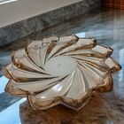 Prato Fruteira Vidro Rosê Decorativa 30cm Fc1122