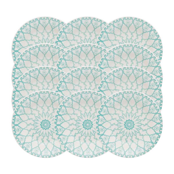 Prato Fundo De Cerâmica Estampa Donna Mandala 22cm 12 Unidade
