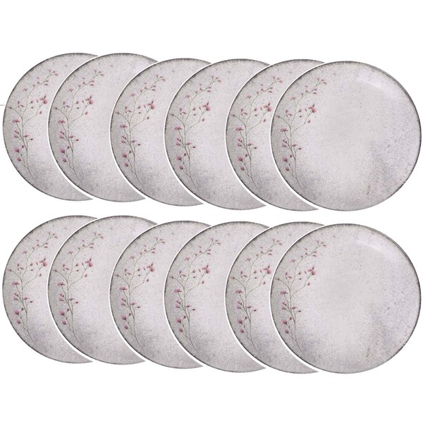 Prato Fundo De Porcelana Decorada Floralis 21cm 12un - Tramon