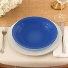 Prato Fundo De Vidro Diamante Sky Azul 22cm 12 Unidades - Nad