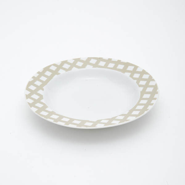 Prato fundo porcelana quadriculada 22cm Germer