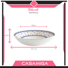 Prato Fundo Sopa Cerâmica 560ml Dominó Azul