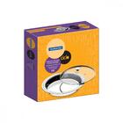 Prato Fundo Tramontina Ciclo Em Aço Inox Com Tampa De Vidro 3