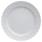 Prato Germer Branco Raso Redondo Em Porcelana 26,5cm Com Rele