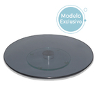 Prato Giratório 8mm Vidro Temperado Resistente Fumê 70cm