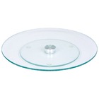 Prato Giratório Centro De Mesa Em Vidro Branco E Inox 60cm