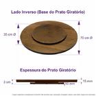 Prato Giratório Centro De Mesa Madeira Tabaco 70cm