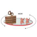 Prato Giratorio Com Espelho Sob O Tampo De 45cm - Vermelha